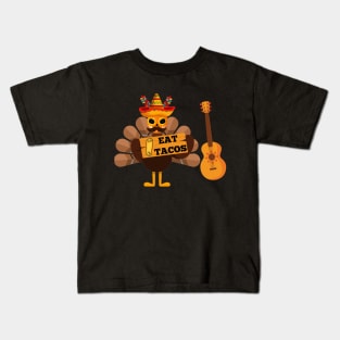 Thanksgiving turkey eat tacos Kids T-Shirt